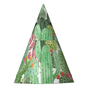Chapeaux De Fêtes Cactus peint à la main : Vert désert