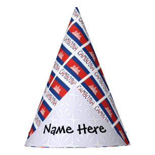 Chapeaux De Fêtes Cambodge et drapeau cambodgien carrelés avec votre