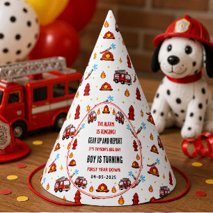 Chapeaux De Fêtes Camion de pompier rouge et blanc Fête du 1er anniv
