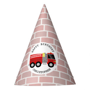 Chapeaux De Fêtes Camion-feu + briques Casquette de fête d'annivers