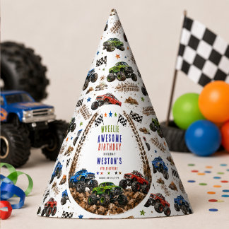 Chapeaux De Fêtes Camion Monstre Wheelie Awesome 4 ans garçon