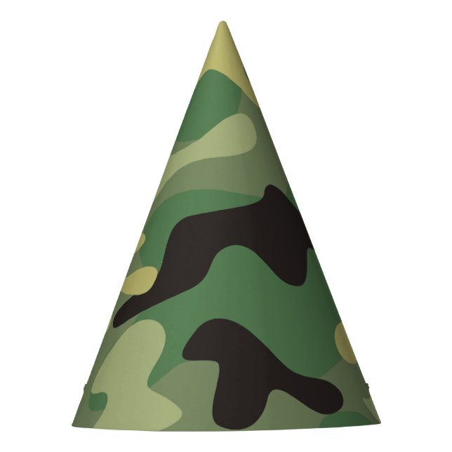 Chapeaux De Fêtes Camo Green | Anniversaire militaire (Devant)