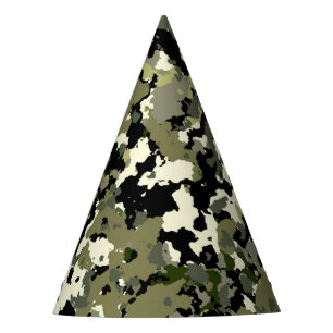 Chapeaux De Fêtes Camouflage à crème noire verte fête d'anniversaire