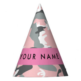 Chapeaux De Fêtes Camouflage rose et gris Votre nom Personnalisez