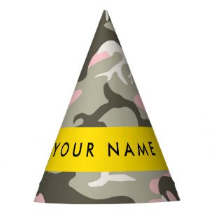 Chapeaux De Fêtes Camouflage Rose et Vert Personnalisez votre nom