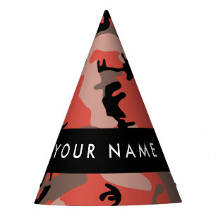 Chapeaux De Fêtes Camouflage rouge et Brown Votre nom Personnalisez