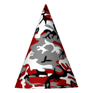 Chapeaux De Fêtes Camouflage rouge et gris, Militaire, Armée