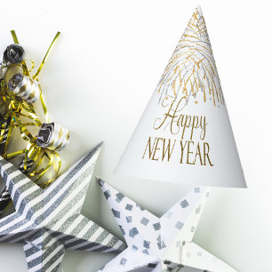 Chapeaux De Fêtes Campagne White & Gold Nouvel An Réveillon