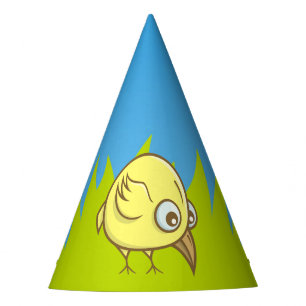 Chapeaux De Fêtes Caricature d'oiseau jaune