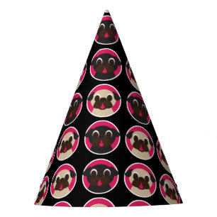 Chapeaux De Fêtes Carlins en fête d'anniversaire noire de cercles