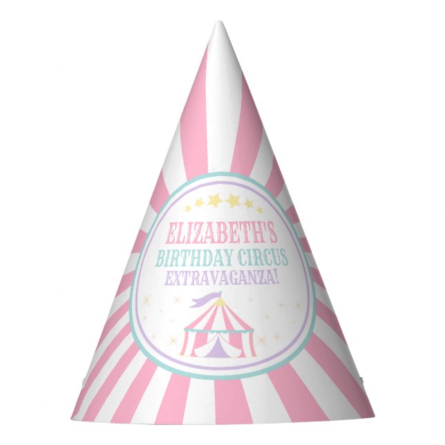 Chapeaux De Fêtes Carnaval Pastel Pink Circus Casquette (Devant)