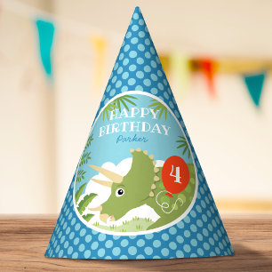 Chapeaux De Fêtes Carte Anniversaire Dinosaur Tricératops N'Importe