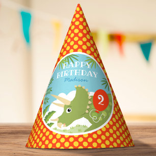 Chapeaux De Fêtes Carte Anniversaire Dinosaur Tricératops N'Importe