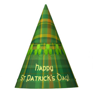 Chapeaux De Fêtes Carte verte irlandaise (Tartan) personnalisée