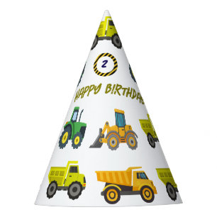 Chapeaux De Fêtes Casquette d'anniversaire du camion de construction
