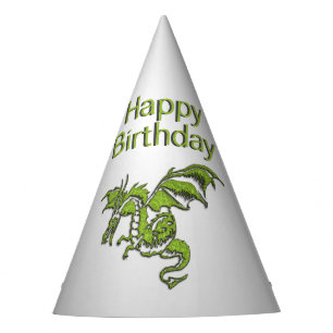 Chapeaux De Fêtes Casquette d'anniversaire du dragon vert