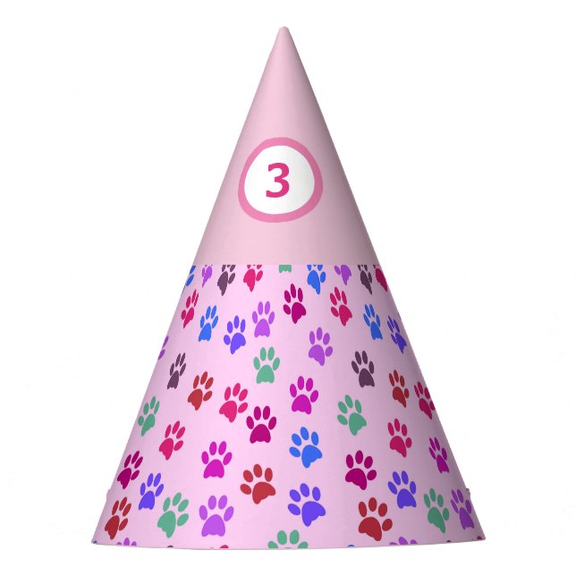 Chapeaux De Fêtes Casquette de fête d'anniversaire Chien Empreintes  (Devant)