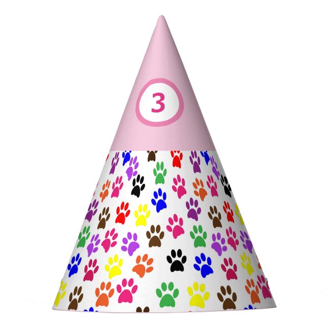 Chapeaux De Fêtes Casquette de fête d'anniversaire Chien Empreintes  (Devant)
