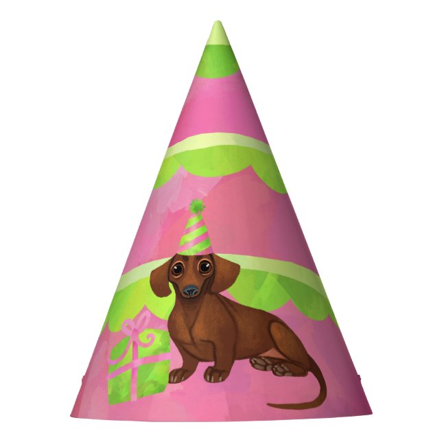 Chapeaux De Fêtes Casquette de fête d'anniversaire rose et vert (Devant)