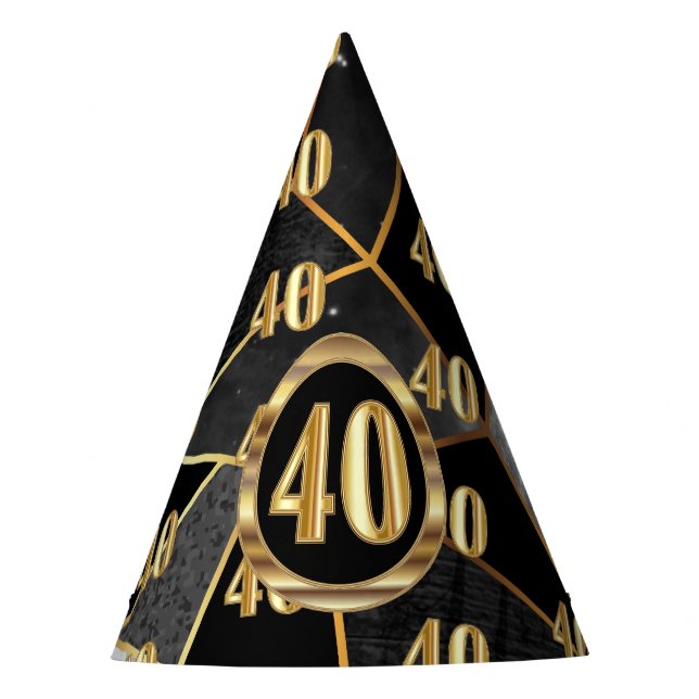 Chapeaux De Fêtes casquette de fête du 40e anniversaire (Devant)