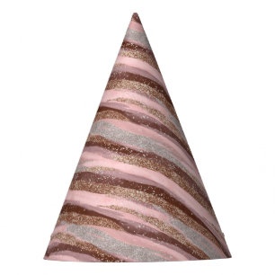 Chapeaux De Fêtes Casquette de la fête Gold Parties scintillant Pink