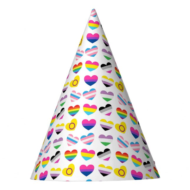 Chapeaux De Fêtes Casquette de la fête Pride Hearts (Devant)