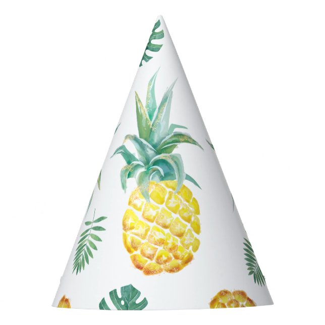 Chapeaux De Fêtes Casquette de partie d'ananas d'aquarelle (Devant)