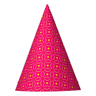 Chapeaux De Fêtes Casquette de partie d'impression géométrique rose