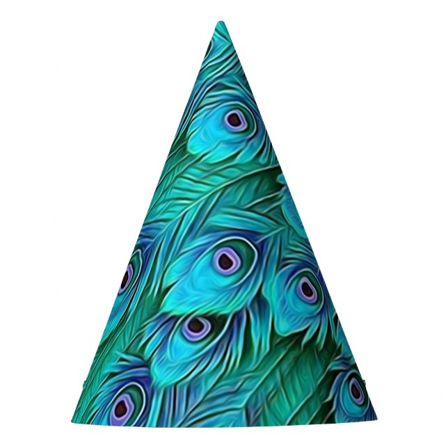 Chapeaux De Fêtes Casquette du Blue Green Peacock Party (Devant)