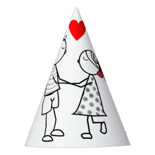 Chapeaux De Fêtes Casquette du groupe de papier romantique Couple