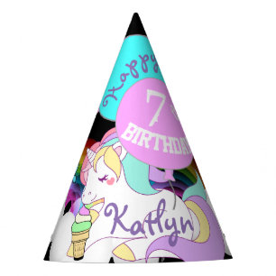Chapeaux De Fêtes Casquette mignon de cadeau de licorne personnalisé