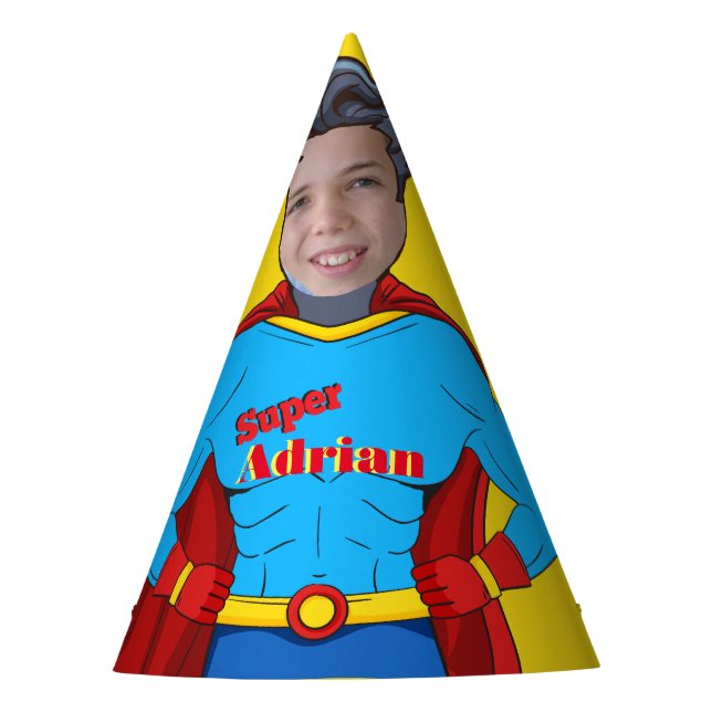 Chapeaux De Fêtes Casquette papier Superhero Anniversaire (Devant)