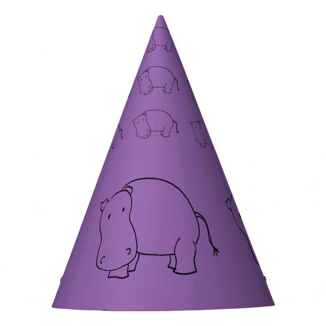 Chapeaux De Fêtes casquette pourpre de partie d'hippopotame (Devant)