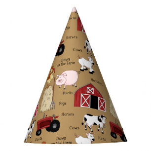 Chapeaux De Fêtes Casquettes de papier motif de la ferme