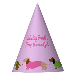 Chapeaux De Fêtes Casquettes du Dachshund Party rose et vert