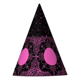 Chapeaux De Fêtes Casquettes du parti rose et noir