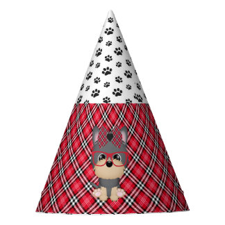 Chapeaux De Fêtes Casquettes rouges de fête d'anniversaire de plaid