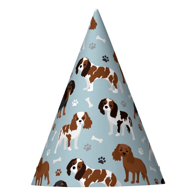 Chapeaux De Fêtes Cavalier King Charles Spaniel Paws and Bones (Devant)