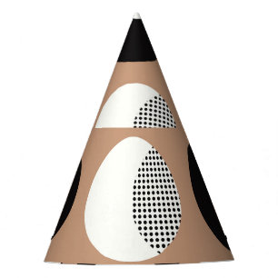 Chapeaux De Fêtes Cercles noirs, blancs, arrière - plans bruns.