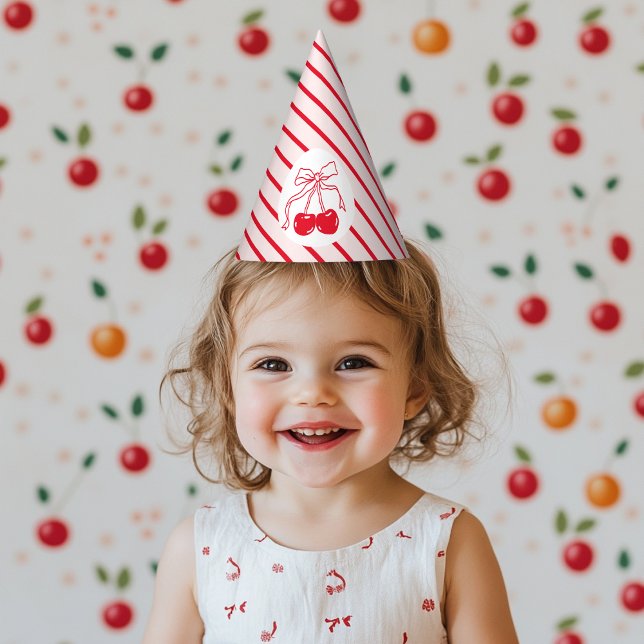 Chapeaux De Fêtes Cerise sur le dessus rose et rouge cerise Casquett (Créateur téléchargé)