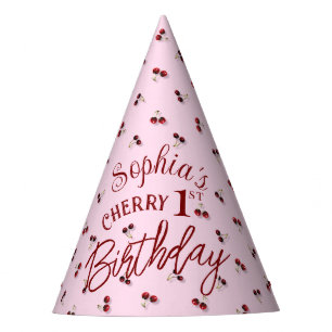 Chapeaux De Fêtes Cerise Thème Premier anniversaire Casquette