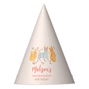 Chapeaux De Fêtes Chat Kitty Rose Meowvelous fête d'anniversaire