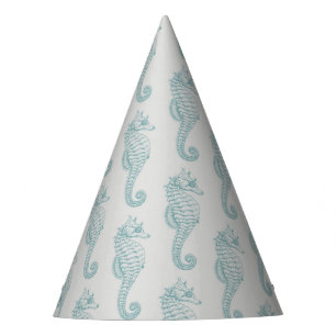 Chapeaux De Fêtes Chevaux de mer tropicaux, Motif hippocampe - gris