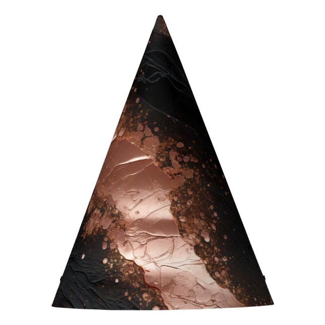 Chapeaux De Fêtes Chic Glam Rose Gold Noir Anniversaire (Devant)