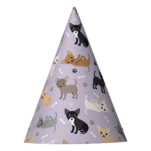 Chapeaux De Fêtes Chihuahua Os et pattes violet