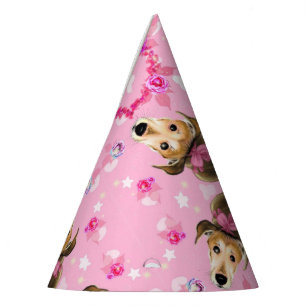 Chapeaux De Fêtes Chiot Avec Ruban Rose - Amour