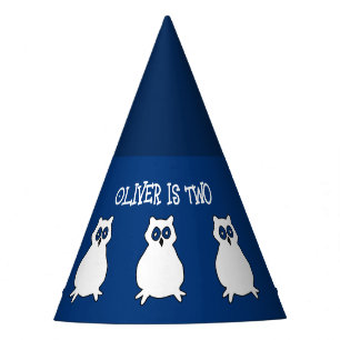 Chapeaux De Fêtes Chouette bleu marine Anniversaire