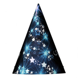 Chapeaux De Fêtes Christmas Party Blue Tree Shiny Black Elegant