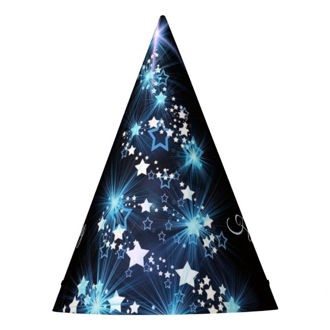 Chapeaux De Fêtes Christmas Party Blue Tree Shiny Black Elegant (Devant)