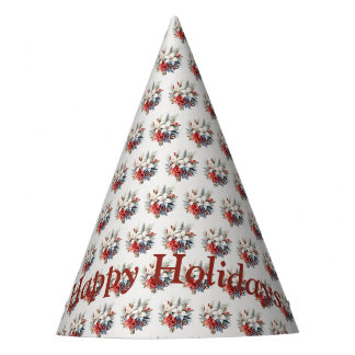 Chapeaux De Fêtes Christmas White Red Flowers Holidays Elegant